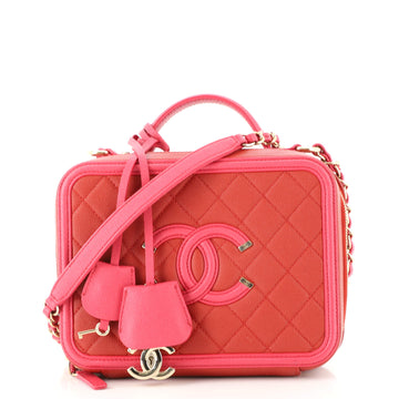 Chanel Filigree Vanity Case Quilted Caviar Medium