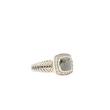 David Yurman Petite Albion Ring Sterling Silver with Hematite and Diamonds 7mm