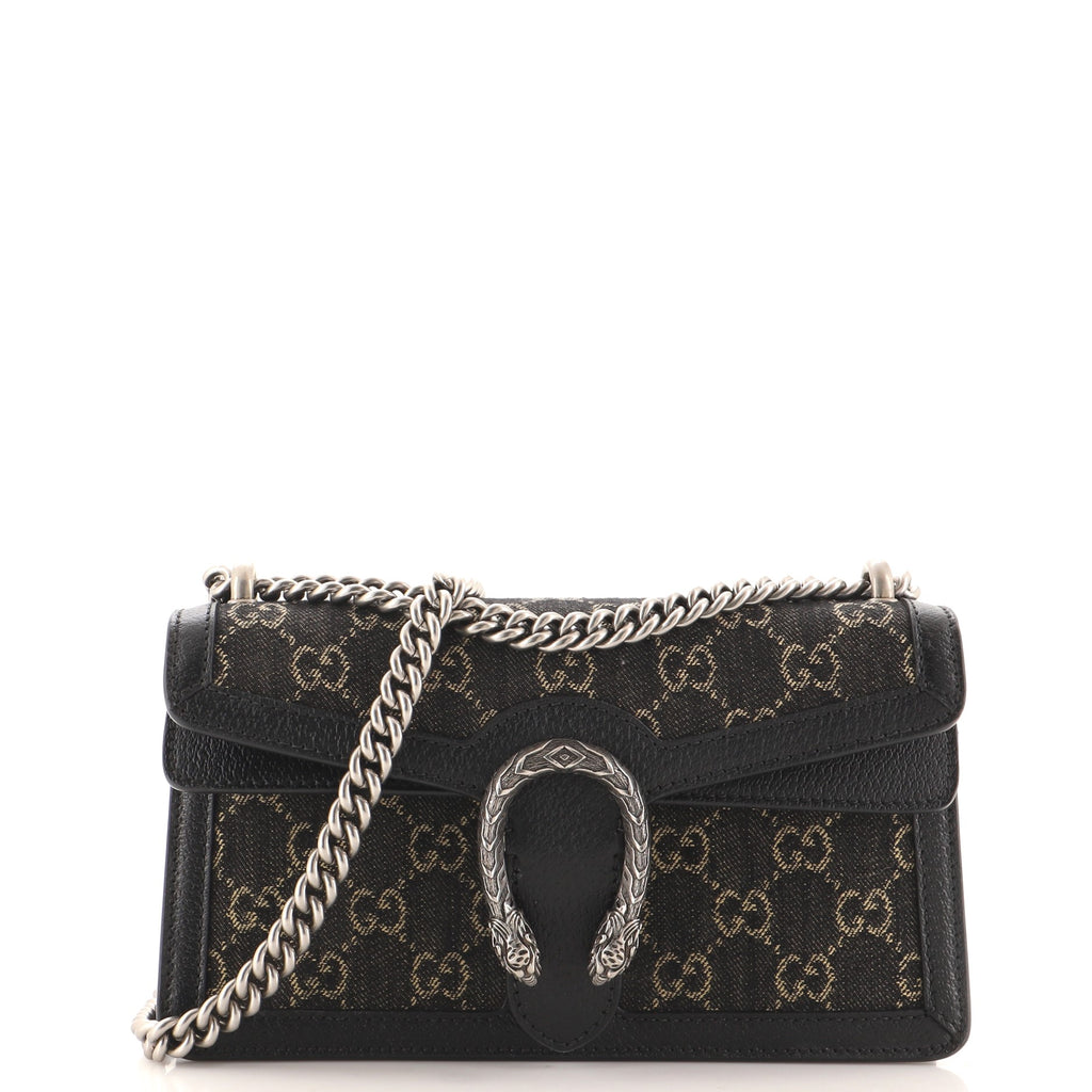 Gucci Dionysus GG Velvet Small Shoulder Bag in Black