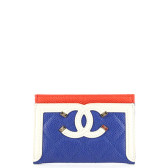 Chanel Filigree Card Holder Quilted Caviar