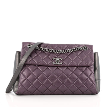 Chanel Lady Pearly Flap Bag Aged Quilted Calfskin Medium purple