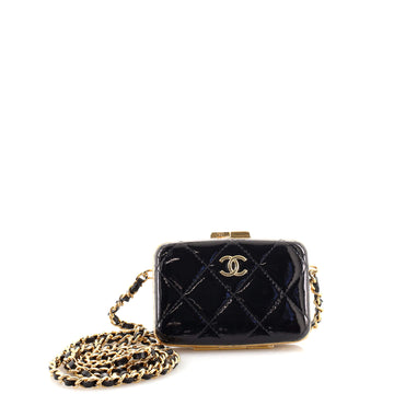 Chanel Box With Chain Quilted Patent Small