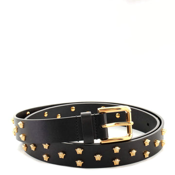 Versace Buckle Belt Medusa Studded Leather Medium