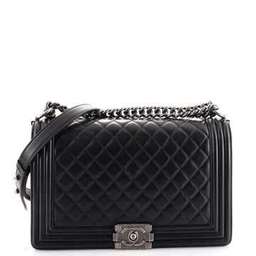 Chanel Boy Flap Bag Quilted Lambskin New Medium