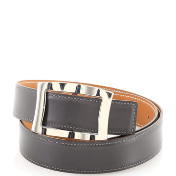 Hermes Double Hole Buckle Belt Metal and Leather Medium