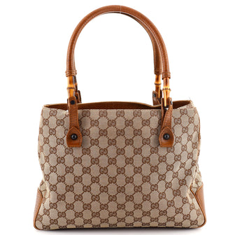 Gucci Bamboo Handle Tote GG Canvas Medium
