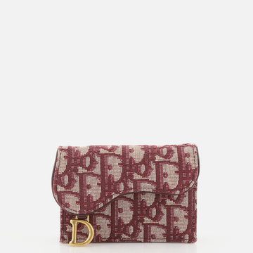 Christian Dior Saddle Card Case Oblique Canvas