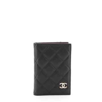 Chanel CC Bi-Fold Card Case Quilted Caviar