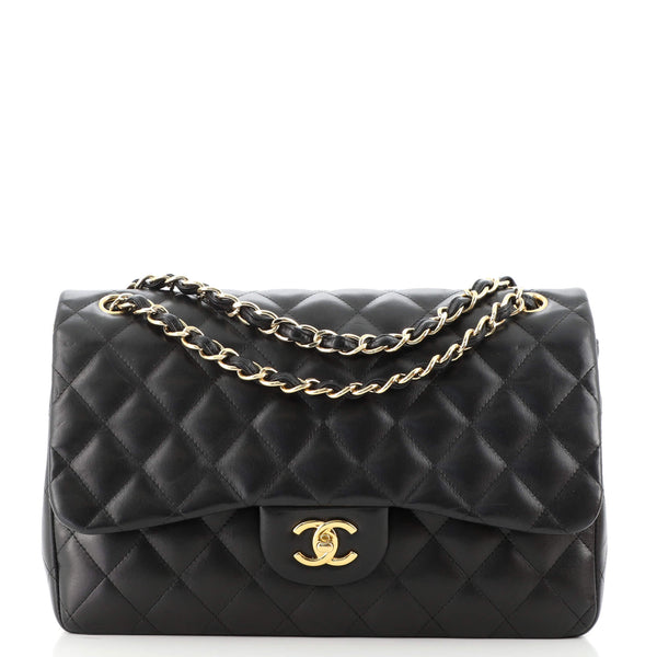 Chanel Classic Double Flap Bag Quilted Lambskin Jumbo 156754