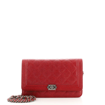 Chanel Boy Wallet on Chain Quilted Caviar
