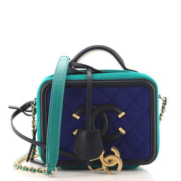 Chanel Filigree Vanity Case Quilted Jersey Small