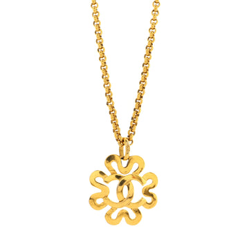 Chanel Vintage CC Swirl Pendant Long Necklace Metal