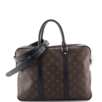 Louis Vuitton Porte-Documents Voyage Briefcase Macassar Monogram Canvas PM