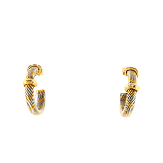 Cartier Aurore Hoop Earrings Stainless Steel and 18K Yellow Gold