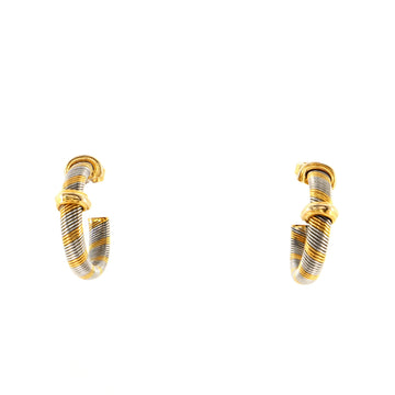 Cartier Aurore Hoop Earrings Stainless Steel and 18K Yellow Gold