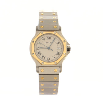 Cartier Santos Octagon Ronde Quartz Watch Stainless Steel and Yellow Gold 30