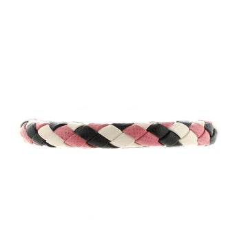Prada Bracelet Woven Saffiano Leather and Metal
