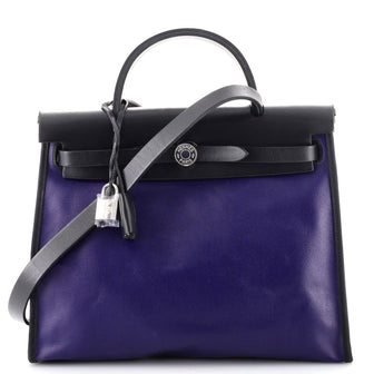 Hermes Herbag Zip Berline Vache Canvas and Leather 31