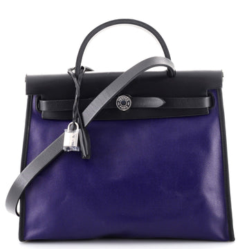 Hermes Herbag Zip Berline Vache Canvas and Leather 31