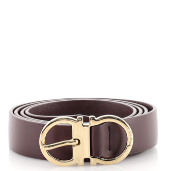 Salvatore Ferragamo Gancini Belt Leather Thin