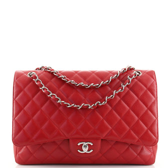 Chanel Classic Single Flap Bag Quilted Caviar Maxi