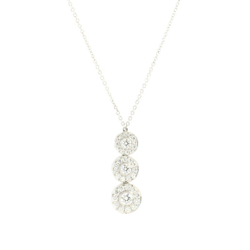 Tiffany & Co. Triple Circlet Pendant Necklace Platinum with Diamonds