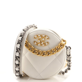 Chanel 19 Round Clutch with Chain Quilted Lambskin