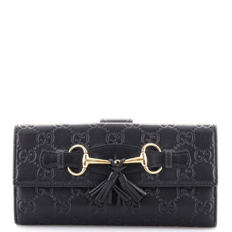 Gucci Emily Continental Wallet Guccissima Leather Long