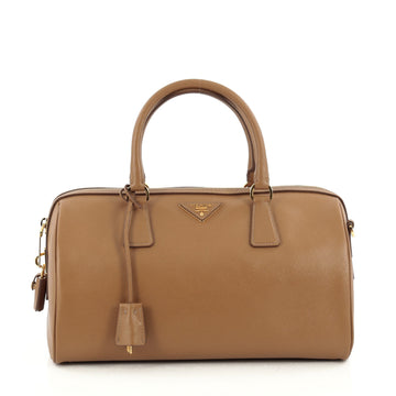 Prada Lux Convertible Boston Bag Saffiano Leather Medium Brown