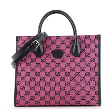 Gucci Structured Top Handle Open Tote (Outlet) Multicolor GG Canvas Small