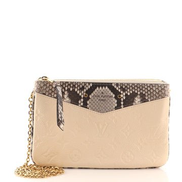 Louis Vuitton Double Zip Pochette Monogram Empreinte Leather with Python