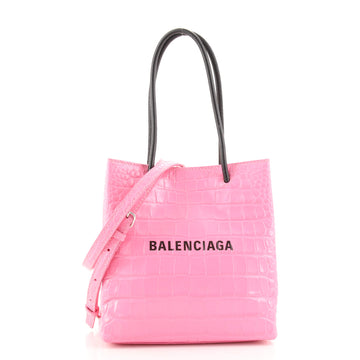 Balenciaga Shopping Tote Crocodile Embossed Leather XXS