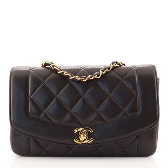 Chanel Vintage Diana Flap Bag Quilted Lambskin Small