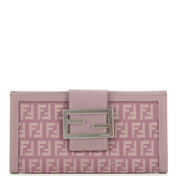 Fendi Vintage FF Flap Wallet Zucchino Canvas Long