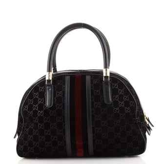Gucci Dome Bowler Bag GG Suede Medium