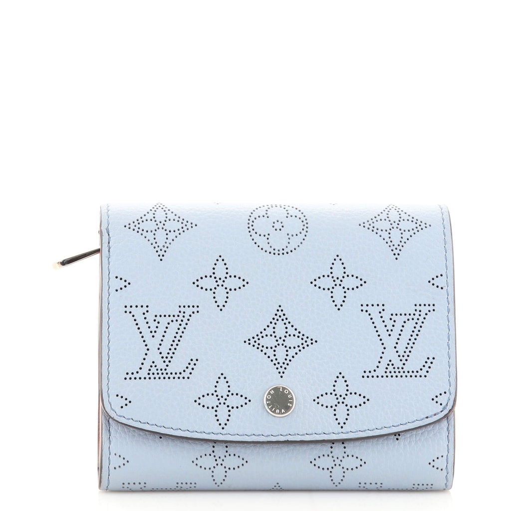 Louis Vuitton, Bags, Louis Vuitton Mahina Portefeuille Iris Compact  Bifold Wallet Blue Leather