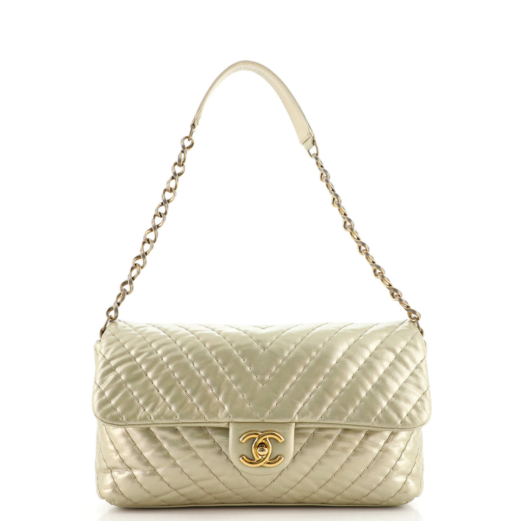 Chanel Classic Flap Bag Iridescent Surpique Chevron
