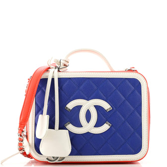Chanel Filigree Vanity Case Quilted Caviar Medium