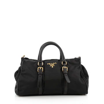 Prada Convertible Belted Satchel Leather and Tessuto Medium