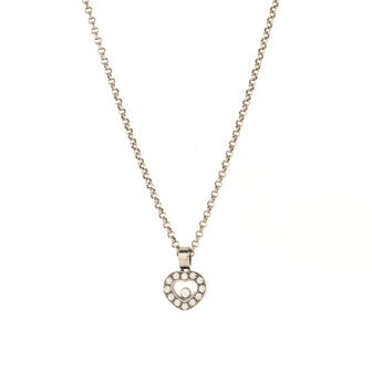 Chopard Happy Diamonds Heart Pendant Necklace 18K White Gold and Diamonds
