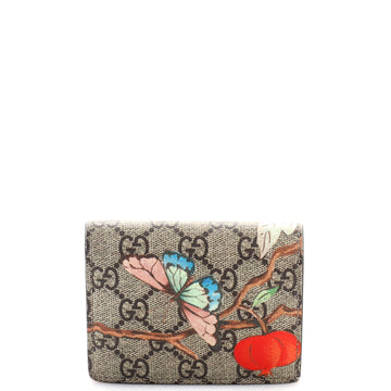 Gucci Flap Card Case Tian Print GG Coated Canvas