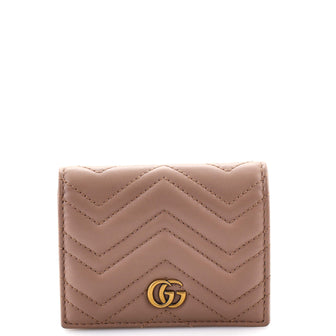Gucci GG Marmont Flap Card Case Matelasse Leather