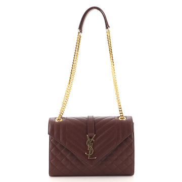 Saint Laurent Classic Monogram Envelope Satchel Mixed Matelasse Leather Medium