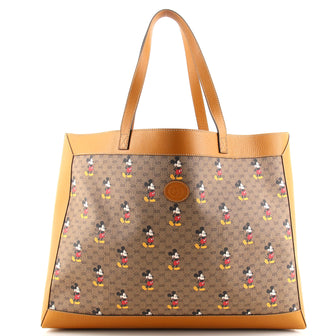 Gucci Disney Mickey Mouse Soft Open Tote Printed Mini GG Coated Canvas Medium