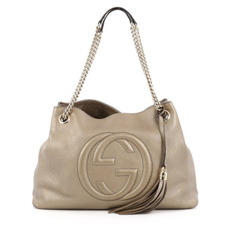 Gucci Soho Shoulder Bag Chain Strap Leather Medium Gold