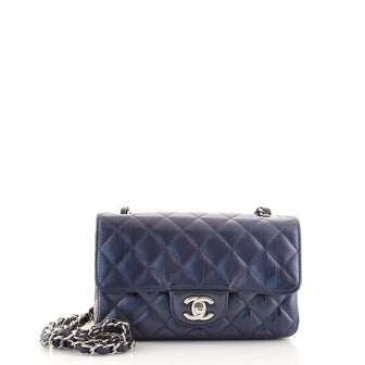 Chanel Classic Single Flap Bag Quilted Iridescent Calfskin Mini