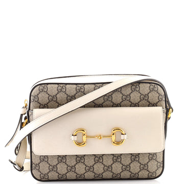 Gucci Horsebit 1955 Flap Pocket Camera Bag GG Coated Canvas Small