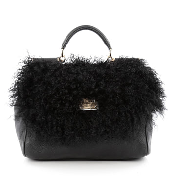 Dolce & Gabbana Miss Sicily Handbag Shearling Large