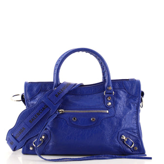 Balenciaga Logo Strap City Classic Studs Bag Leather Small