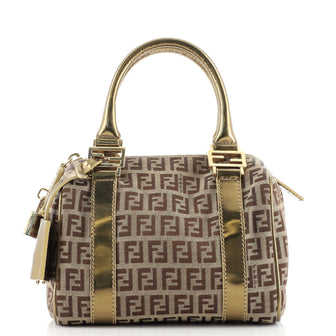 Fendi Boston Bag Zucchino Canvas Small